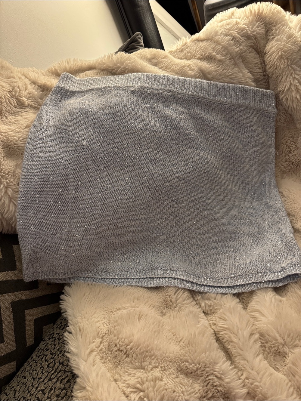 wild fable Sparkle Knit Mini Skirt in Light Blue